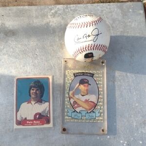 Baseball Memorabilia Set with Cards and Signed Ball